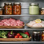 Nevera organizada con alimentos frescos para reducir el desperdicio alimentario